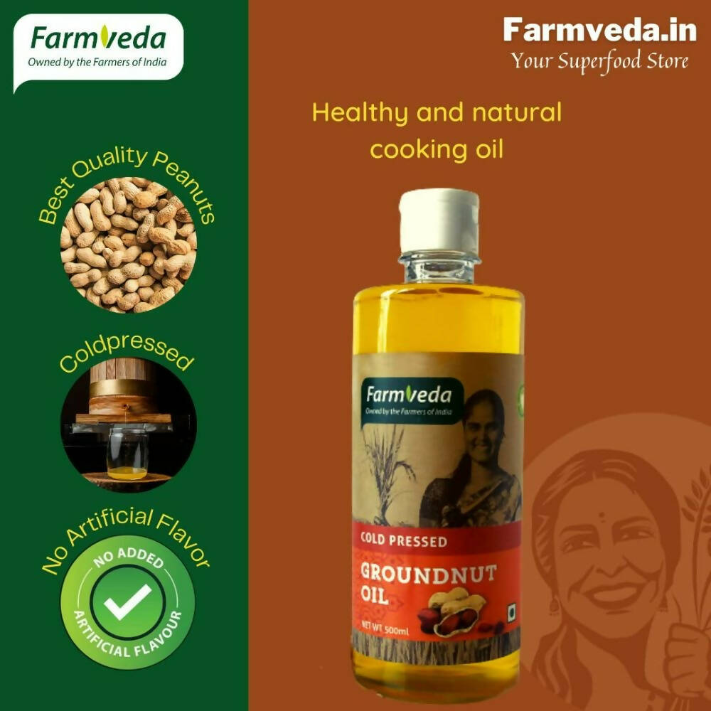 Farmveda Cold Pressed Groundnut Oil - Swadesiicart