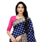Vamika Navy Blue Weaving Banarasi Jacquard Saree | Swadesiicart
