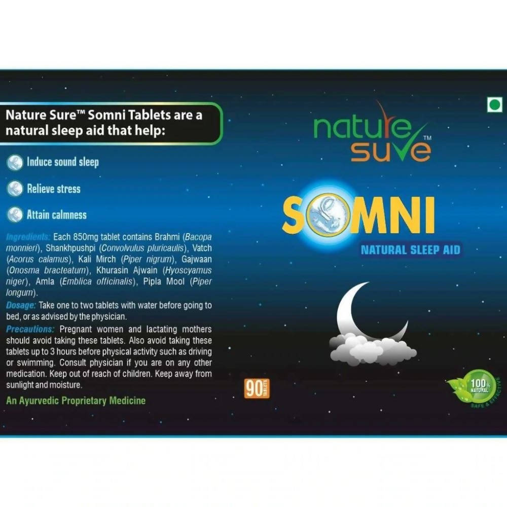 Nature Sure Somni Natural Sleep Aid Tablets | Swadesiicart