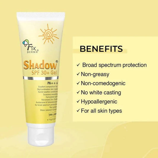Fixderma Shadow SPF 30+ Sunscreen Gel - Swadesiicart