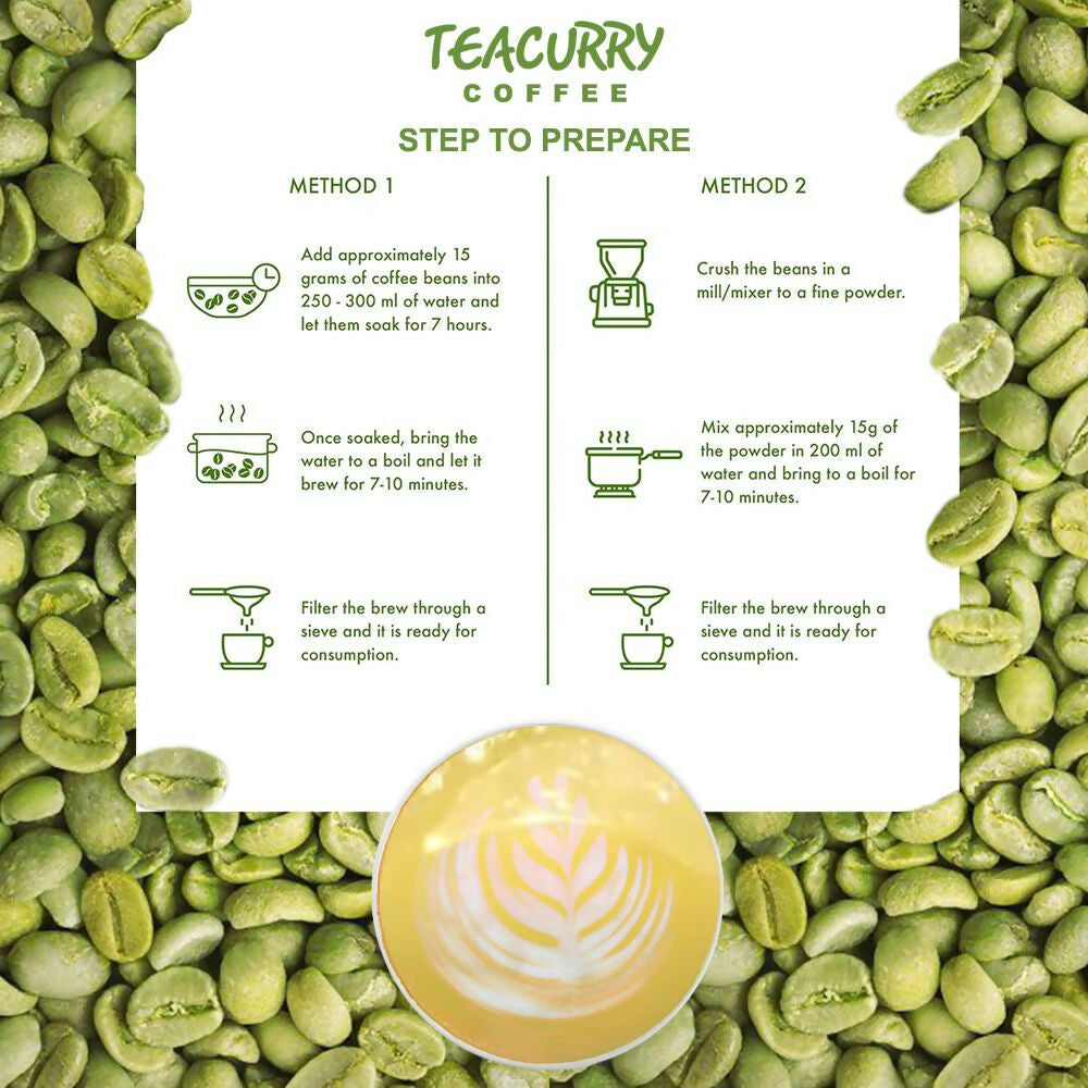 Teacurry Arabica Green Coffee Bean (Raw Whole Beans, 100% Arabica, Unroasted) - Swadesiicart