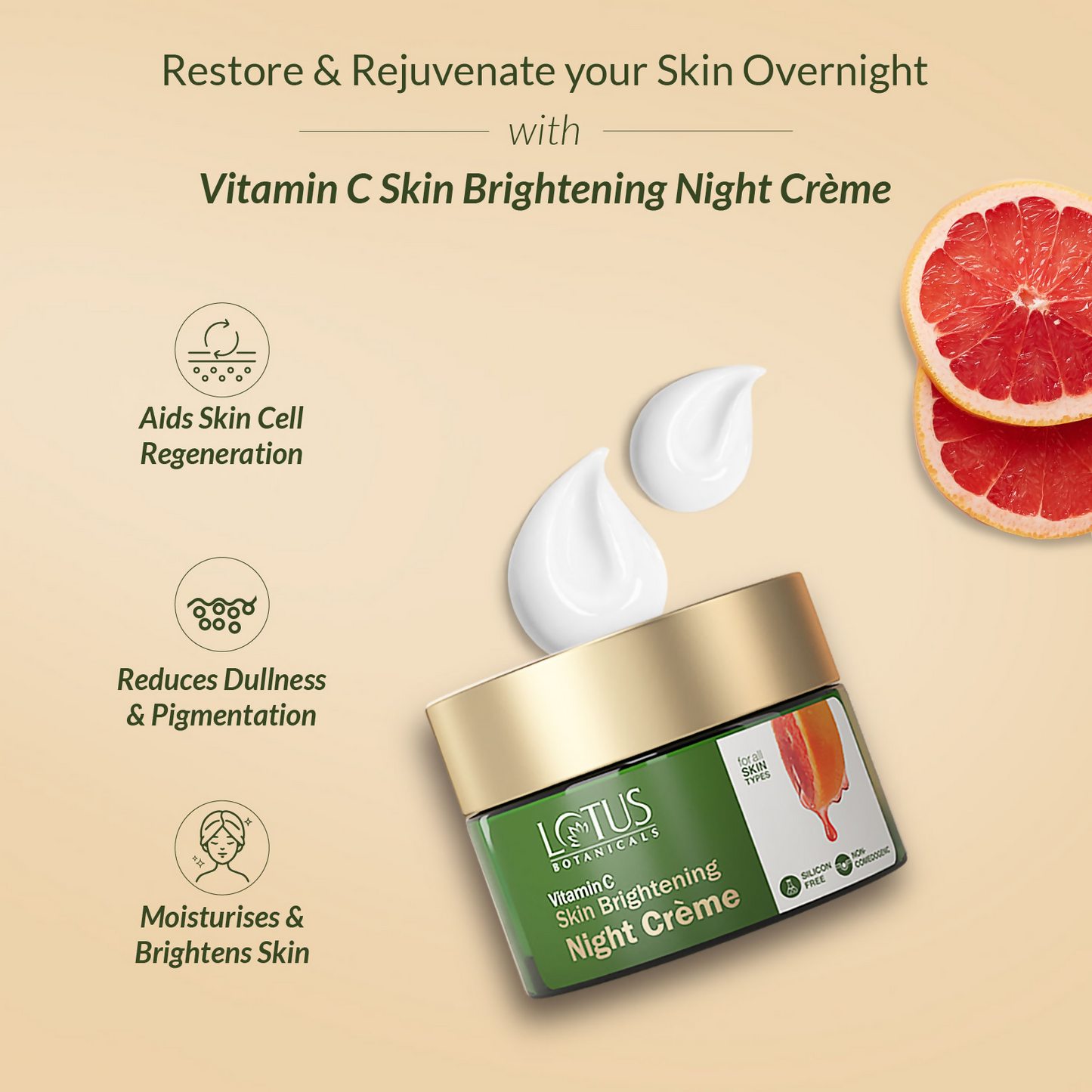 Lotus Botanicals Skin Brightening Night Cream | Swadesiicart