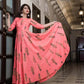 All Season Designer Pink Pure Maslin Gown - Anbazaar