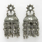 NVR Women's Silver Plated Mirror Work Oxidised Contemporary Jhumka Earrings | Swadesiicart