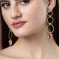 NVR Women's Gold-Polished Mother of Pearl Handcrafted Drop Earrings - NR Retail-NVR