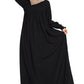 Bashariya Loose From Chest| Arabian Abaya With Gather and Smocky Sleeves - Black