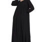 Bashariya Loose From Chest| Arabian Abaya With Gather and Smocky Sleeves - Black