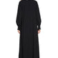 Bashariya Loose From Chest| Arabian Abaya With Gather and Smocky Sleeves - Black
