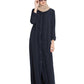 Bashariya Front Open Abaya With Ruffled Panels and Side Pockets - NavyBlue