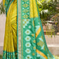 Shree Shyam Fashion Pochampalli Silk Mustard Yellow Saree