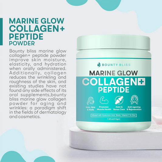 Bounty Bliss Marine Glow Collagen+ Peptides Powder for Women & Men | Swadesiicart