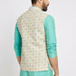 Ethnic India Light Blue Bundi Men's Jacket Abstract Polyester | Swadesiicart