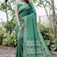 Partywear Designer Green Banarasi Silk Fancy Saree - Starwalk | Swadesiicart