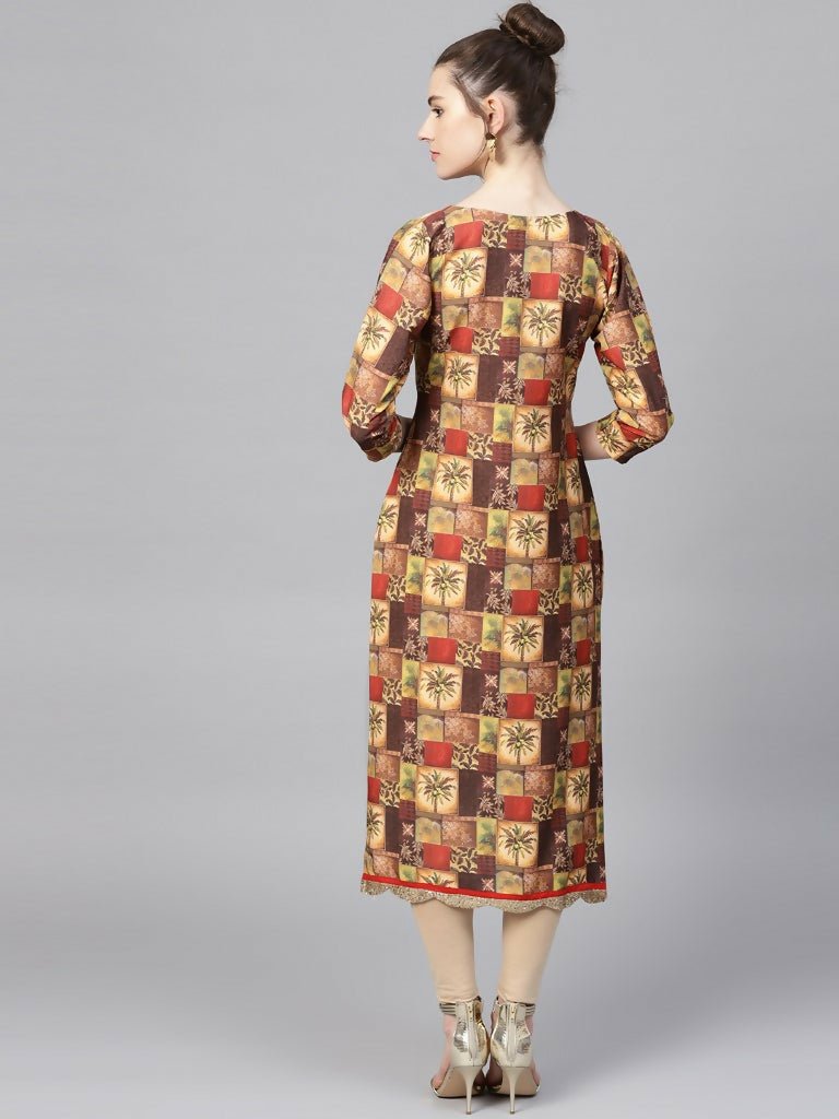 Ahalyaa Women's Traditional wear Kurta - Multi Color | Swadesiicart