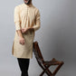 Even Apparels Beige Color Pure Cotton Men's Kurta With Side Placket (CHK1200) | Swadesiicart