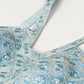 House of Panchhi Turquoise Blue Organza Floral Printed Lehenga choli & Dupatta | Swadesiicart