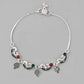 VOJ Set of 2 Silver Plated Meenakari Multi Color Anklet - Swadesiicart