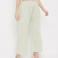 Wahe-NOOR Women's Pista Green Straight Solid Palazzo | Swadesiicart