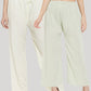 Wahe-NOOR Women's Solid Cream & Pista Green Rayon Palazzo (Set Of 2) | Swadesiicart