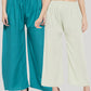Wahe-NOOR Women's Solid Turquoise & Pista Green Rayon Palazzo (Pack Of 2) | Swadesiicart