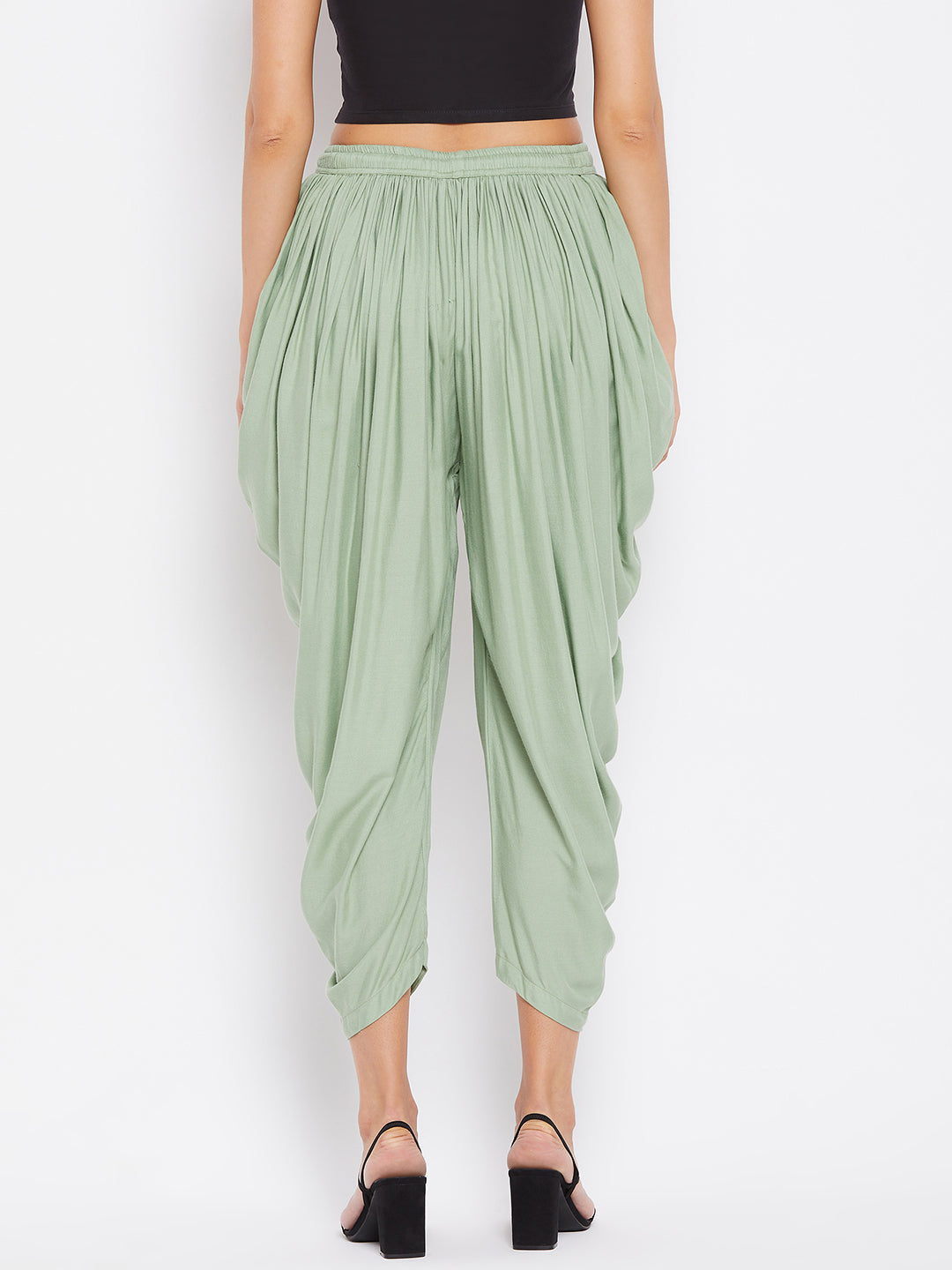 Wahe-NOOR Women's Pista Green Rayon Dhoti Salwar | Swadesiicart