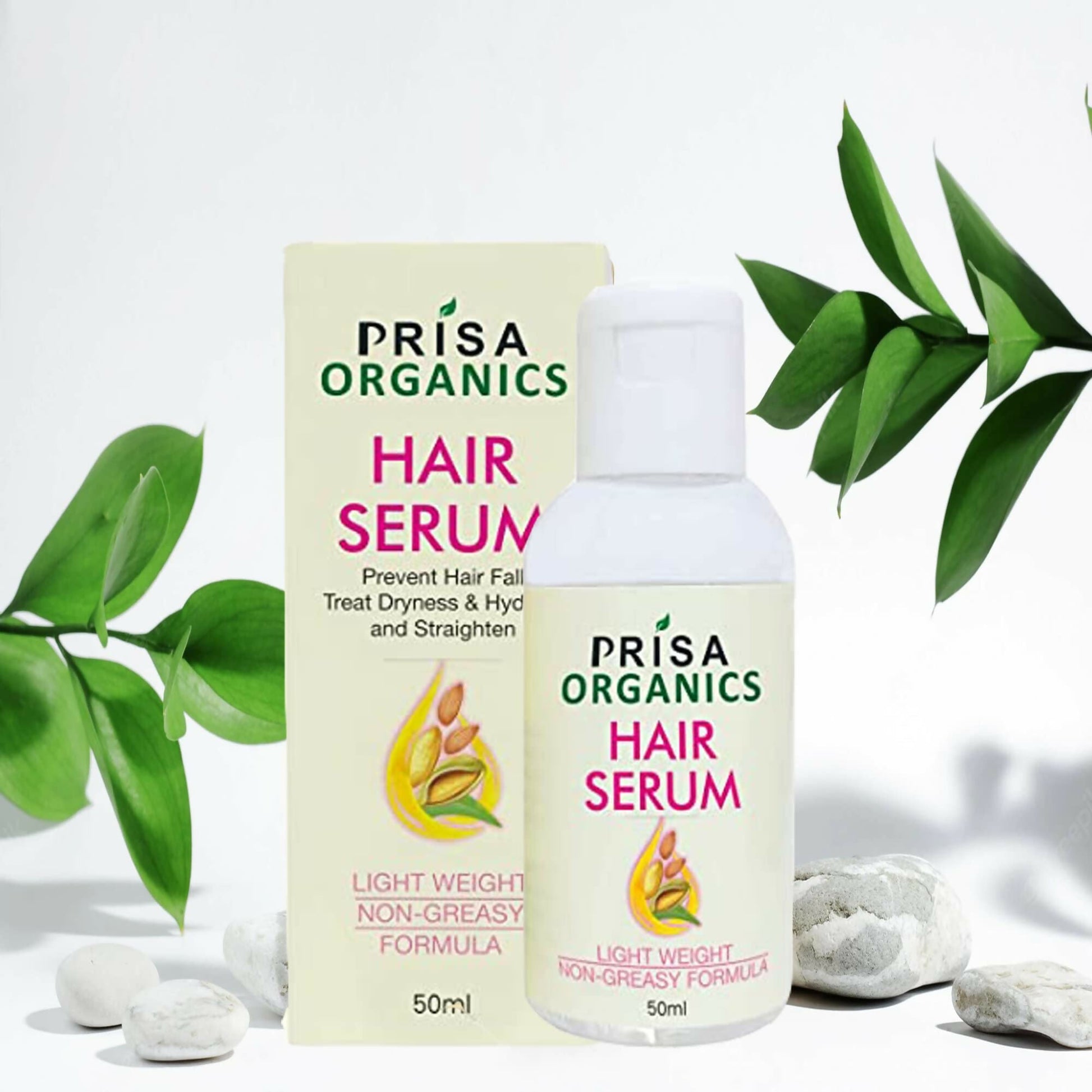 Prisa Organics Hair Serum With Argan Oil & Vitamin E - Promotes Hair Growth, Prevents Hair Loss and Thinning - Swadesiicart