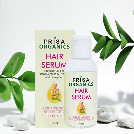 Prisa Organics Hair Serum With Argan Oil & Vitamin E - Promotes Hair Growth, Prevents Hair Loss and Thinning - Swadesiicart