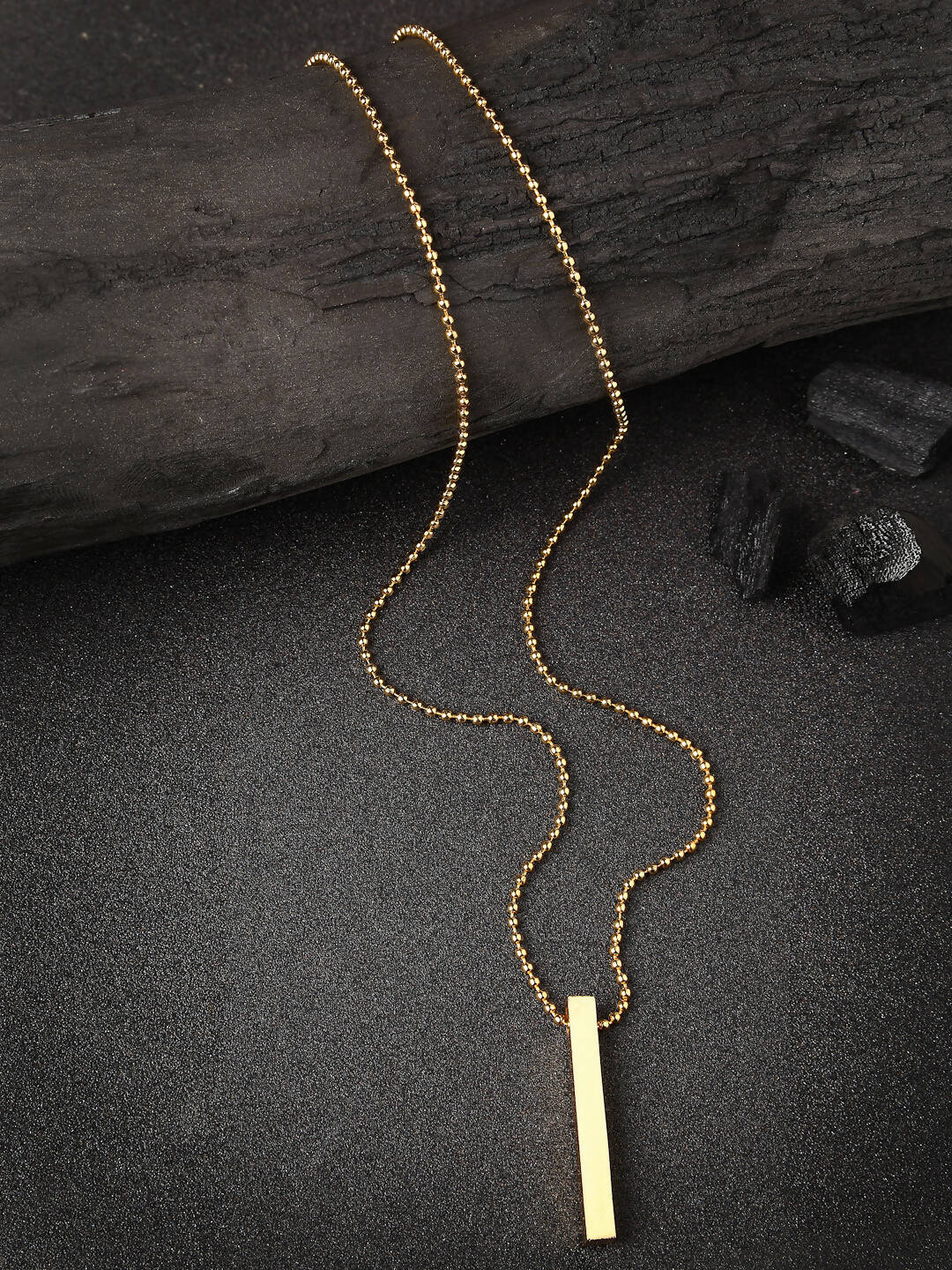 NVR Men Gold-Polished Geomatric Pendent With Chain | Swadesiicart