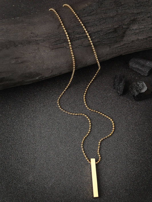 NVR Men Gold-Polished Geomatric Pendent With Chain | Swadesiicart