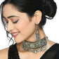 Mominos Fashion Johar Kamal Women Silver-Plated Brass Finish Mirror Work Choker | Swadesiicart