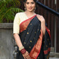 Beatitude Black Cotton Banarasi Saree | Swadesiicart