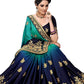 Sarvadarshi Fashion Women's Blue Barfi Silk Heavy lace Embroidery work Saree With blouse piece | Swadesiicart