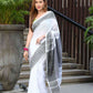 Beatitude White Cotton Jacquard Border Tangail Handloom Saree