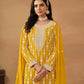 Anaita Yellow Embroidered Faux Georgette Salwar Suit