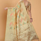 Beige Soft Organza Woven Design Saree With Unstitched Blouse Piece - Zaara
