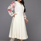Ahalyaa Women's Traditional wear Kurta Set - Off White | Swadesiicart