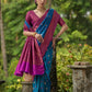Vishnu Weaves Women's Blue Banarasi Silk Zari Woven Saree with Blouse - Swadesiicart