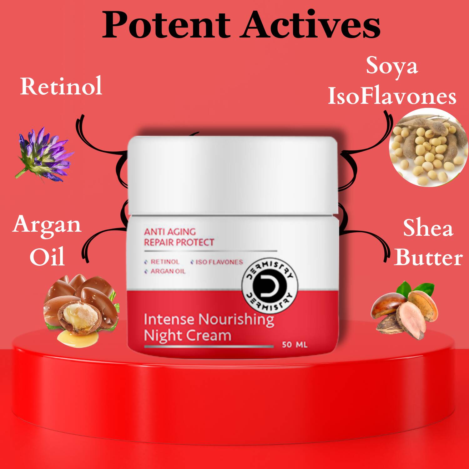 Dermistry Anti Aging Intense Nourishing Night Cream & Instant Intense Face Lift Serum - Swadesiicart