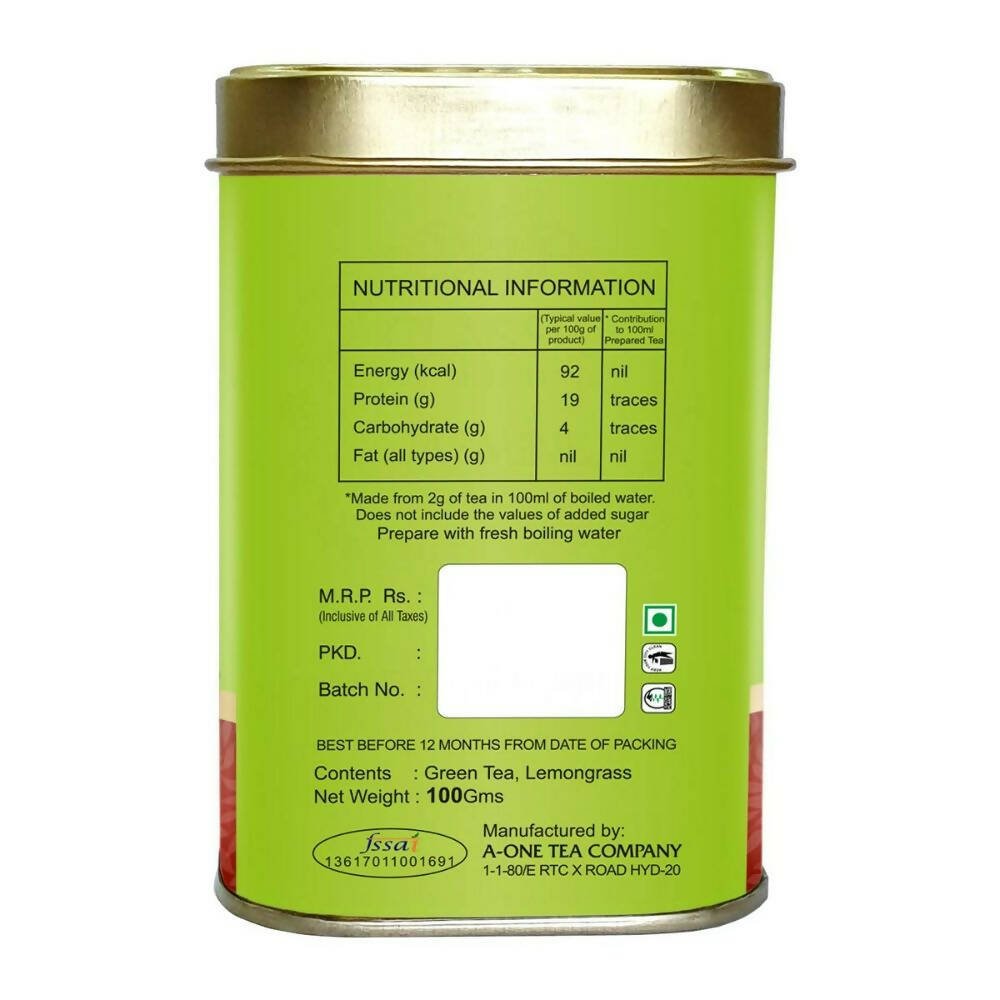A-One Classic Premium Lemongrass Green Tea - Swadesiicart