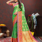 Lorenvalley Fashion Navyblue Kanjivaram Silk Woven Design with Zari Weaving Saree - Swadesiicart
