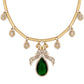 Nuyug 18K Gold Plated Pear Drop Emerald Edge Necklace Set | Swadesiicart