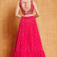 Jyoti Fashion Graceful Rani Pink Sequence with Zari Embroidered Faux Georgette Lehenga Choli with Dupatta | Swadesiicart