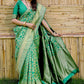 Partywear Designer Green Banarasi Silk Fancy Saree - Starwalk | Swadesiicart