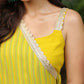 Janasya Yellow Georgette Solid Top Bottom Cape | Swadesiicart