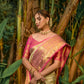 Jyoti Fashion Women's Off White Kanjivaram Silk Zari Woven Saree with Blouse | Swadesiicart
