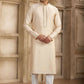 Raivat Ethnic Banarasi Art Silk Mirror Work Kurta Pajama In Beige Colour | Swadesiicart
