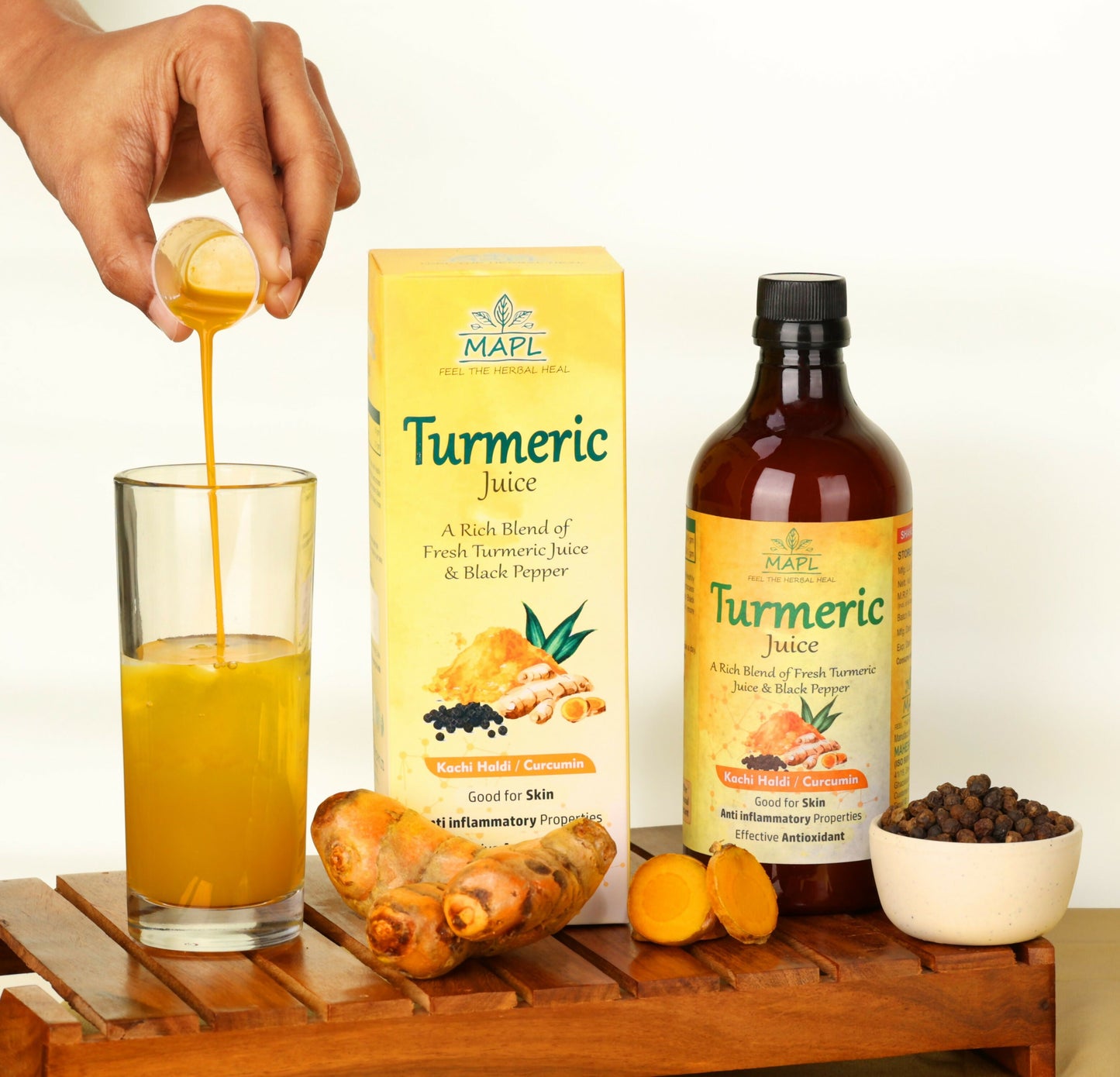 MAPL Cold-Pressed Turmeric & Balck Pepper Juice | Swadesiicart