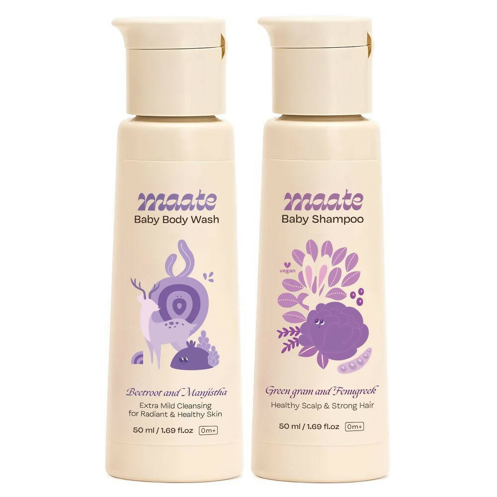 Maate Baby Daily Cleansing Combo - Baby Body Wash & Baby Shampoo - Fifth Sense Naturals Private Limited