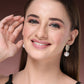 NVR Women's Gold-Polished White Pearl Drop Earrings | Swadesiicart