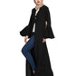 Bashariya Long Cardigan With Bell Sleeves Without Inner Abaya - Black
